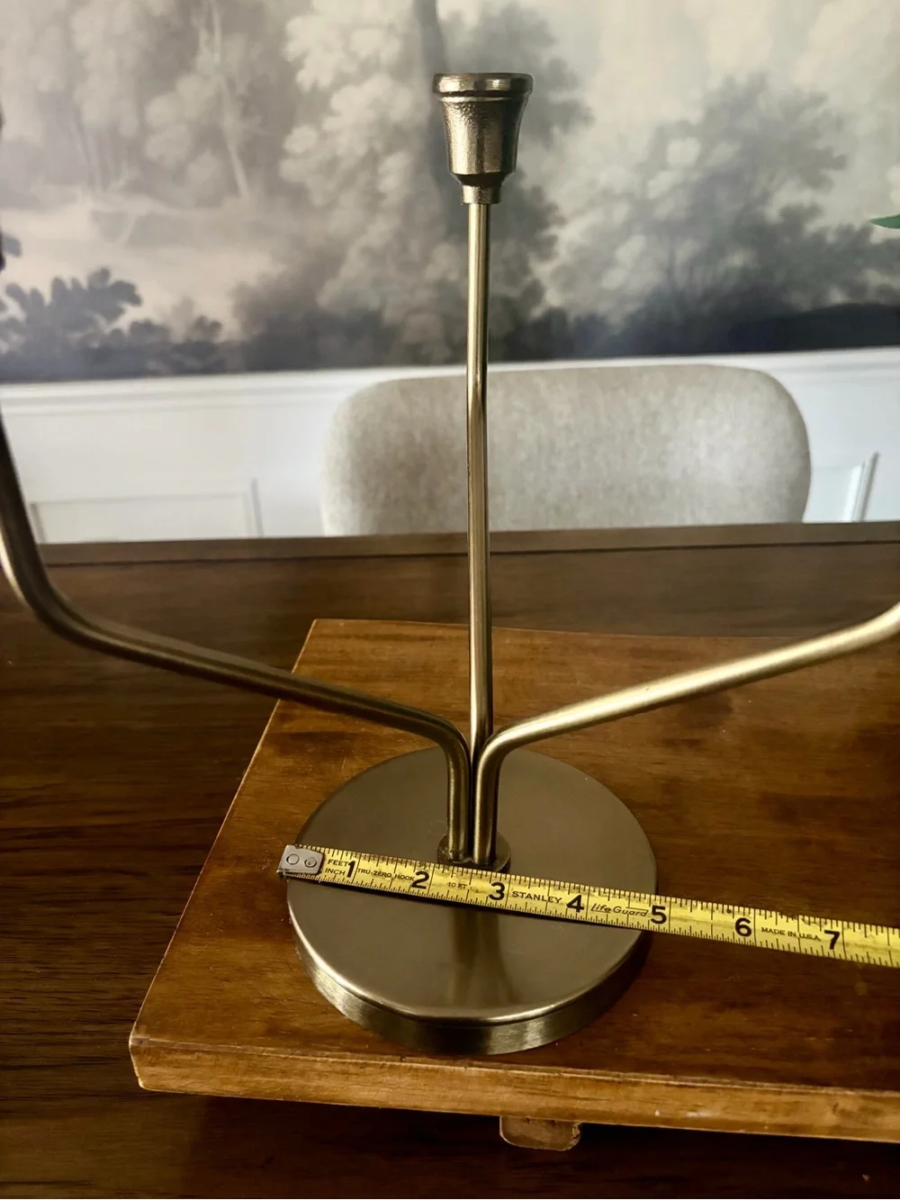 Hearth & Hand with Magnolia 3-Tier Metal Taper Candelabra Antique Brass 9.5